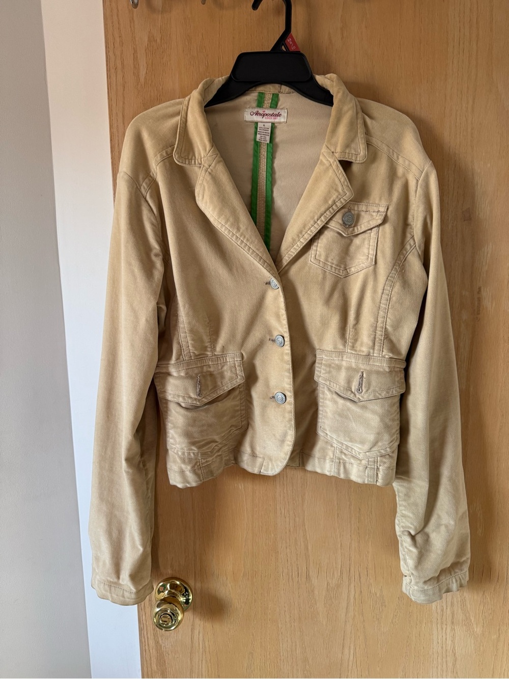 ✨ Aeropostale Y2K Beige Jacket – Size L (Relaxed Fit) ✨